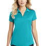 Port Authority Womens Trace Moisture Wicking Short Sleeve Polo Shirt - Heather Tropic Blue - Closeout