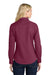 Port Authority L608 Womens Easy Care Wrinkle Resistant Long Sleeve Button Down Shirt Burgundy/Light Stone Model Back