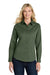 Port Authority L608 Womens Easy Care Wrinkle Resistant Long Sleeve Button Down Shirt Clover Green Model Front