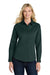 Port Authority L608 Womens Easy Care Wrinkle Resistant Long Sleeve Button Down Shirt Dark Green/Navy Blue Model Front