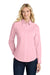 Port Authority L608 Womens Easy Care Wrinkle Resistant Long Sleeve Button Down Shirt Light Pink Model Front