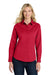Port Authority L608 Womens Easy Care Wrinkle Resistant Long Sleeve Button Down Shirt Red/Light Stone Model Front