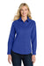 Port Authority L608 Womens Easy Care Wrinkle Resistant Long Sleeve Button Down Shirt Royal Blue/Classic Navy Blue Model Front