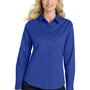 Port Authority Womens Easy Care Wrinkle Resistant Long Sleeve Button Down Shirt - Royal Blue/Classic Navy Blue