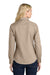 Port Authority L608 Womens Easy Care Wrinkle Resistant Long Sleeve Button Down Shirt Stone Brown Model Back