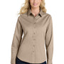Port Authority Womens Easy Care Wrinkle Resistant Long Sleeve Button Down Shirt - Stone Brown