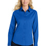 Port Authority Womens Easy Care Wrinkle Resistant Long Sleeve Button Down Shirt - Strong Blue