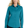 Port Authority Womens Easy Care Wrinkle Resistant Long Sleeve Button Down Shirt - Teal Green