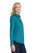 Port Authority L608 Womens Easy Care Wrinkle Resistant Long Sleeve Button Down Shirt Teal Green Model Side