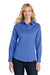 Port Authority L608 Womens Easy Care Wrinkle Resistant Long Sleeve Button Down Shirt Ultramarine Blue Model Front