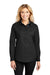 Port Authority L608 Womens Easy Care Wrinkle Resistant Long Sleeve Button Down Shirt Black Front