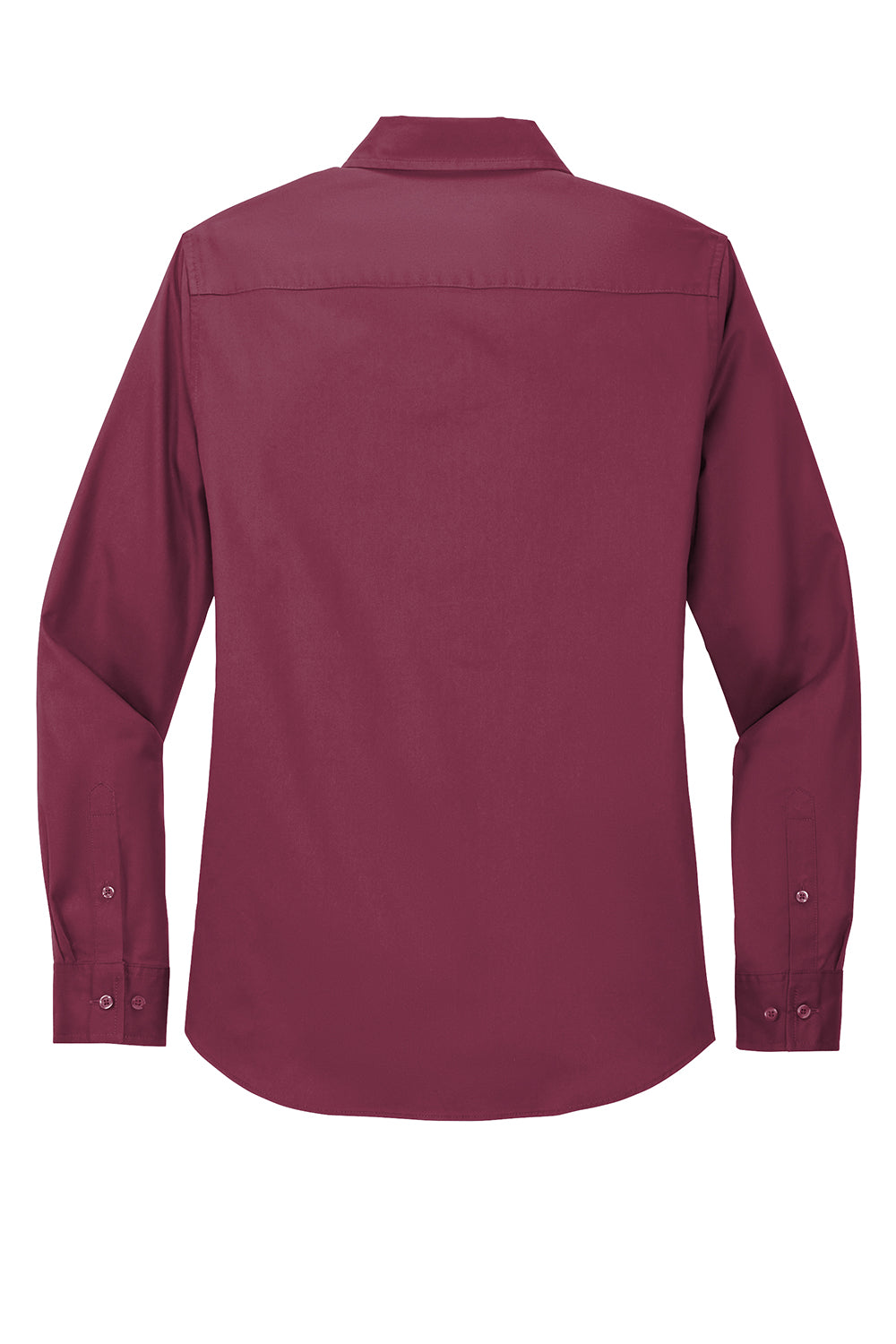 Port Authority L608 Womens Easy Care Wrinkle Resistant Long Sleeve Button Down Shirt Burgundy Flat Back