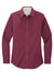 Port Authority L608 Womens Easy Care Wrinkle Resistant Long Sleeve Button Down Shirt Burgundy Flat Front