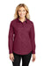 Port Authority L608 Womens Easy Care Wrinkle Resistant Long Sleeve Button Down Shirt Burgundy Front