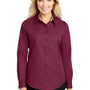 Port Authority Womens Easy Care Wrinkle Resistant Long Sleeve Button Down Shirt - Burgundy
