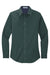 Port Authority L608 Womens Easy Care Wrinkle Resistant Long Sleeve Button Down Shirt Dark Green/Navy Blue Flat Front