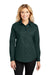 Port Authority L608 Womens Easy Care Wrinkle Resistant Long Sleeve Button Down Shirt Dark Green Front