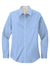 Port Authority L608 Womens Easy Care Wrinkle Resistant Long Sleeve Button Down Shirt Light Blue Flat Front