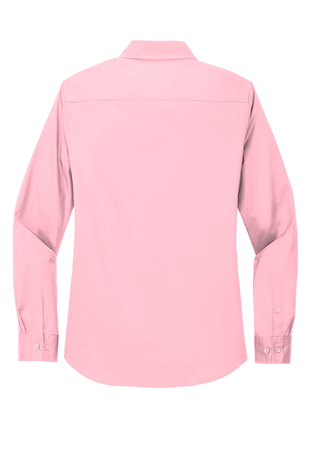 Port Authority L608 Womens Easy Care Wrinkle Resistant Long Sleeve Button Down Shirt Light Pink Flat Back