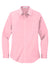 Port Authority L608 Womens Easy Care Wrinkle Resistant Long Sleeve Button Down Shirt Light Pink Flat Front