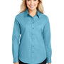 Port Authority Womens Easy Care Wrinkle Resistant Long Sleeve Button Down Shirt - Maui Blue
