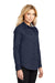Port Authority L608 Womens Easy Care Wrinkle Resistant Long Sleeve Button Down Shirt Navy Blue 3Q