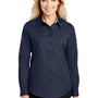 Port Authority Womens Easy Care Wrinkle Resistant Long Sleeve Button Down Shirt - Navy Blue