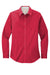 Port Authority L608 Womens Easy Care Wrinkle Resistant Long Sleeve Button Down Shirt Red Flat Front