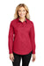 Port Authority L608 Womens Easy Care Wrinkle Resistant Long Sleeve Button Down Shirt Red Front