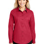 Port Authority Womens Easy Care Wrinkle Resistant Long Sleeve Button Down Shirt - Red