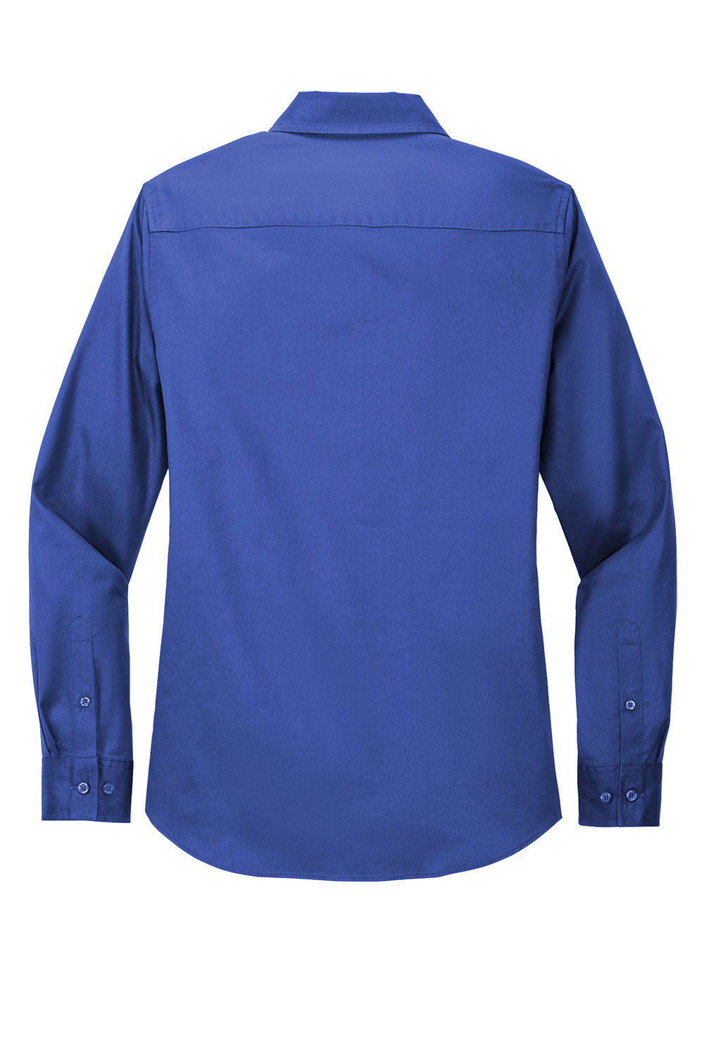 Port Authority L608 Womens Easy Care Wrinkle Resistant Long Sleeve Button Down Shirt Royal Blue Flat Back