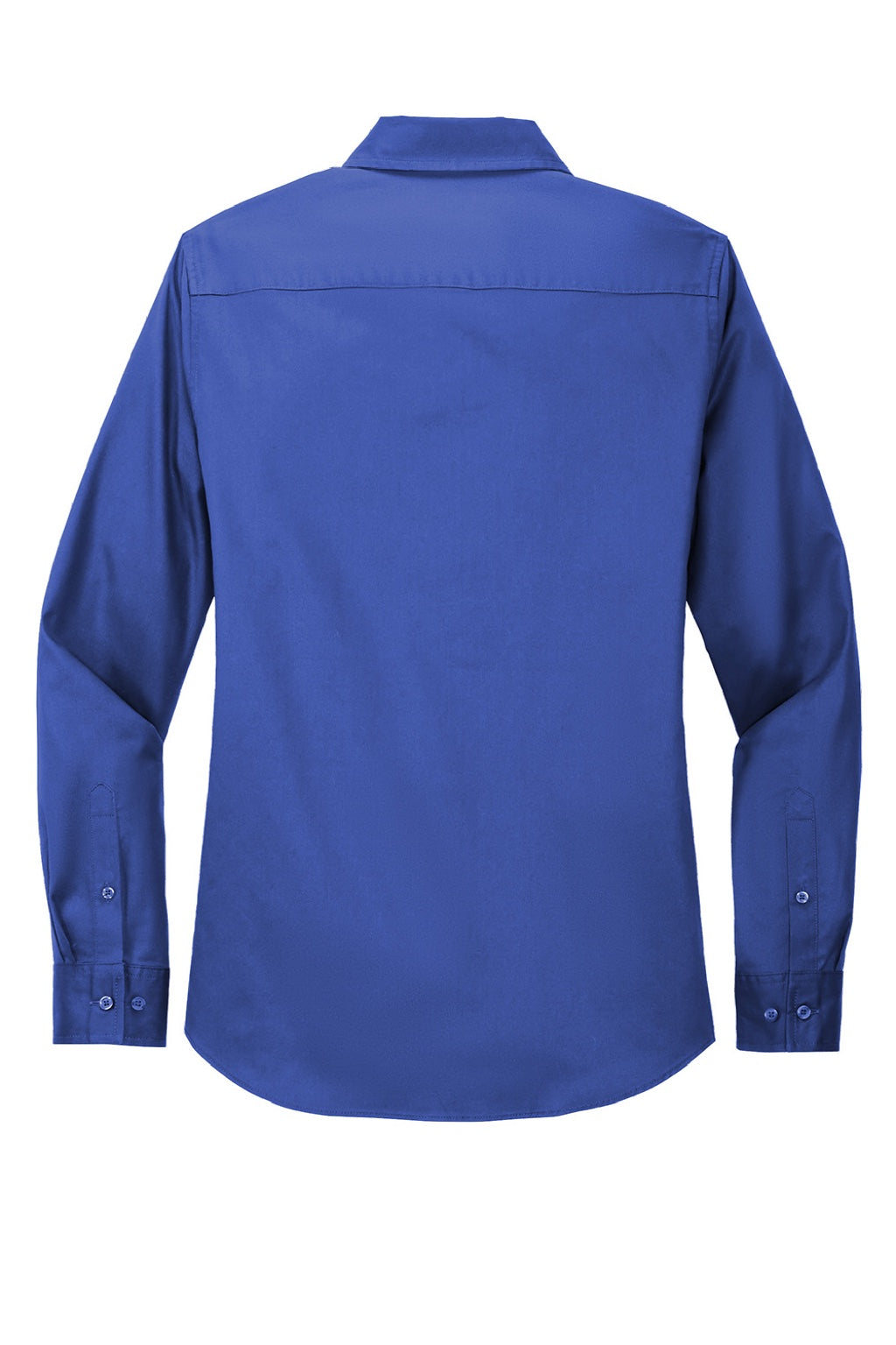 Port Authority L608 Womens Easy Care Wrinkle Resistant Long Sleeve Button Down Shirt Royal Blue/Classic Navy Blue Flat Back