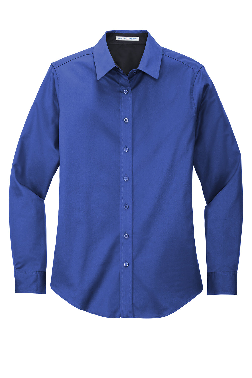Port Authority L608 Womens Easy Care Wrinkle Resistant Long Sleeve Button Down Shirt Royal Blue Flat Front