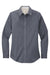 Port Authority L608 Womens Easy Care Wrinkle Resistant Long Sleeve Button Down Shirt Steel Grey/Stone Flat Front