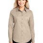 Port Authority Womens Easy Care Wrinkle Resistant Long Sleeve Button Down Shirt - Stone Brown
