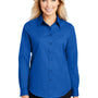 Port Authority Womens Easy Care Wrinkle Resistant Long Sleeve Button Down Shirt - Strong Blue