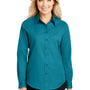 Port Authority Womens Easy Care Wrinkle Resistant Long Sleeve Button Down Shirt - Teal Green
