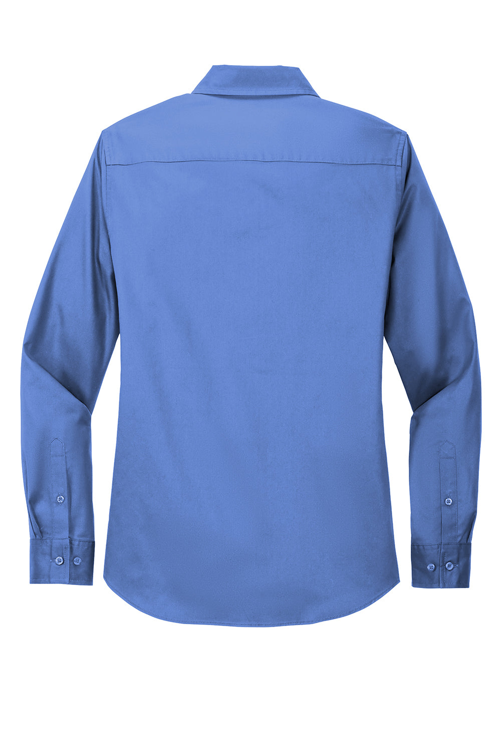 Port Authority L608 Womens Easy Care Wrinkle Resistant Long Sleeve Button Down Shirt Ultramarine Blue Flat Back