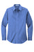 Port Authority L608 Womens Easy Care Wrinkle Resistant Long Sleeve Button Down Shirt Ultramarine Blue Flat Front