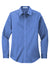 Port Authority L608 Womens Easy Care Wrinkle Resistant Long Sleeve Button Down Shirt Ultramarine Blue Flat Front