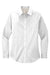 Port Authority L608 Womens Easy Care Wrinkle Resistant Long Sleeve Button Down Shirt White/Light Stone Flat Front