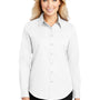 Port Authority Womens Easy Care Wrinkle Resistant Long Sleeve Button Down Shirt - White