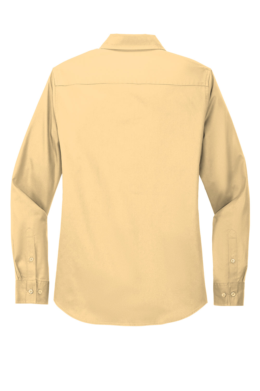 Port Authority L608 Womens Easy Care Wrinkle Resistant Long Sleeve Button Down Shirt Yellow Flat Back