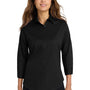 Port Authority Womens Easy Care Wrinkle Resistant 3/4 Sleeve Button Down Shirt - Black