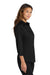 Port Authority L612 Womens Easy Care Wrinkle Resistant 3/4 Sleeve Button Down Shirt Black Model Side
