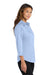 Port Authority L612 Womens Easy Care Wrinkle Resistant 3/4 Sleeve Button Down Shirt Light Blue Model Side