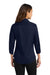 Port Authority L612 Womens Easy Care Wrinkle Resistant 3/4 Sleeve Button Down Shirt Navy Blue Model Back