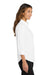 Port Authority L612 Womens Easy Care Wrinkle Resistant 3/4 Sleeve Button Down Shirt White Model Side