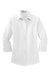 Port Authority L612 Womens Easy Care Wrinkle Resistant 3/4 Sleeve Button Down Shirt White Flat Front