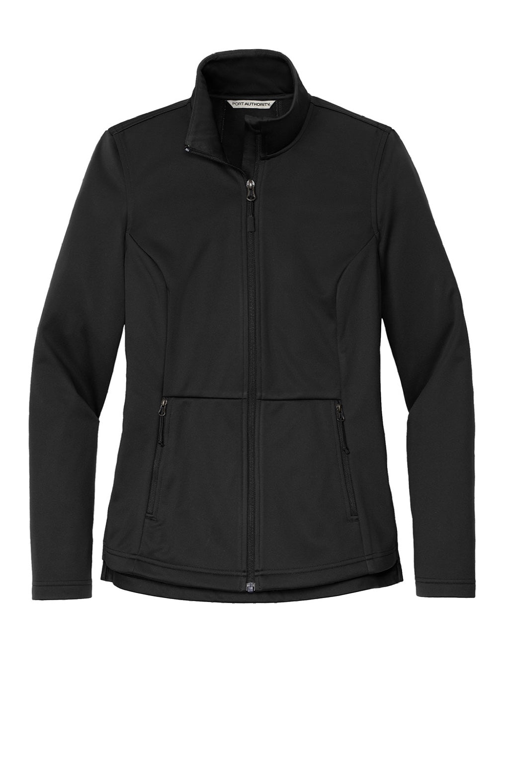 Port Authority L617 Womens Water Resistant Flexshell Full Zip Jacket Deep Black Flat Front
